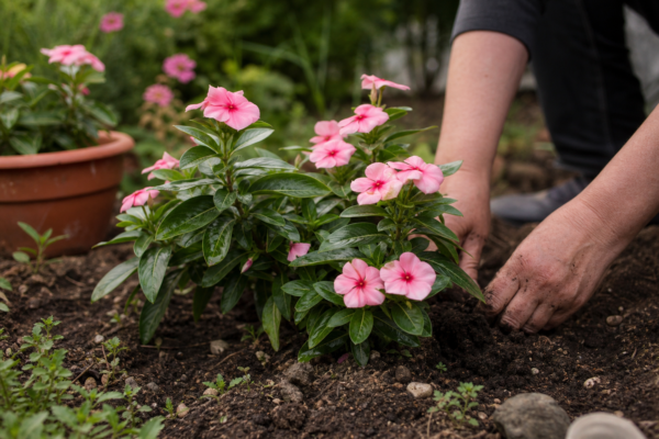 Vinca roz (Catharanthus roseus) – plantare, îngrijire și greșeli de evitat