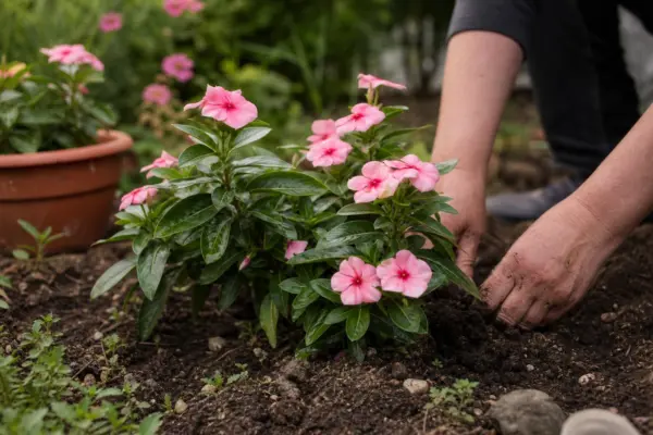 Vinca roz (Catharanthus roseus) – plantare, îngrijire și greșeli de evitat