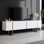Comoda TV 180 X 30 X 50 Luxe - alb si auriu